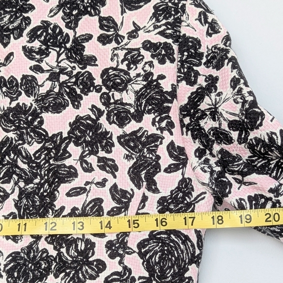 Ann Taylor Loft Spring Duster ¾ Sleeve Silk Linen Blend Floral Blush Charcoal Wh - Picture 7 of 9